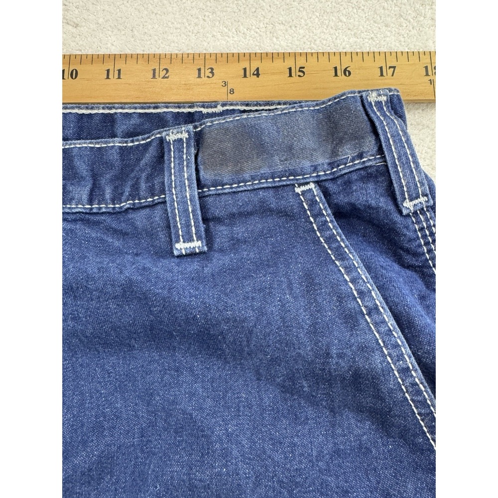 Carhartt FR Carpenter Jeans Men 34x30 Blue Med Wash Relaxed Straight Work Denim - Picture 5 of 9